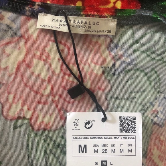 Zara Green Velvet Floral Midi Dress - Picture 7 of 8